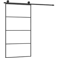 vidaXL Schiebetür mit Beschlag 102,5x205 cm ESG-Glas & Aluminium