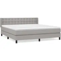 vidaXL Boxspringbett mit Matratze Hellgrau 180x200 cm Stoff
