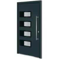 vidaXL Haustür Anthrazit 100x200 cm Aluminium und PVC