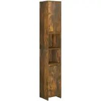 vidaXL Badezimmerschrank Räuchereiche 30x30x183,5 cm Holzwerkstoff