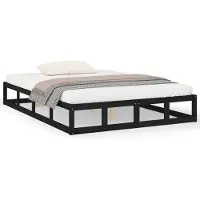 vidaXL Massivholzbett Schwarz 160x200 cm