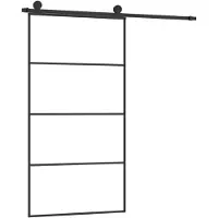 vidaXL Schiebetür mit Beschlag 102,5x205 cm ESG-Glas & Aluminium