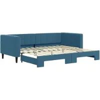 vidaXL Tagesbett Ausziehbar Blau 90x200 cm Samt