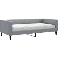 vidaXL Tagesbett mit Matratze Hellgrau 100x200 cm Stoff