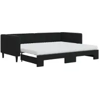 vidaXL Tagesbett Ausziehbar mit Matratzen Schwarz 90x200 cm Samt