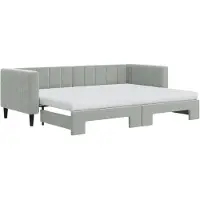 vidaXL Tagesbett Ausziehbar mit Matratzen Hellgrau 80x200 cm Samt