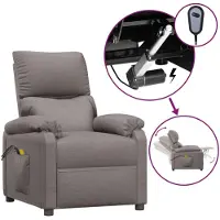 vidaXL Massagesessel Elektrisch Taupe Stoff