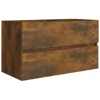 vidaXL Waschbeckenschrank Räuchereiche 80x38,5x45 cm Holzwerkstoff