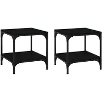 vidaXL Beistelltische 2 Stk. Schwarz 40x40x40 cm Holzwerkstoff