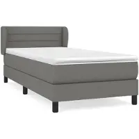 vidaXL Boxspringbett mit Matratze Dunkelgrau 80x200 cm Stoff