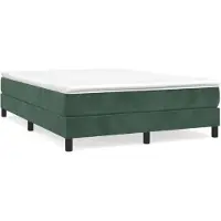 vidaXL Boxspringbettgestell Dunkelgrün 140x200 cm Samt