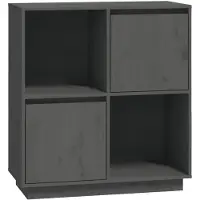 vidaXL Sideboard Grau 74x35x80 cm Massivholz Kiefer