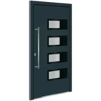 vidaXL Haustür Anthrazit 110x210 cm Aluminium und PVC