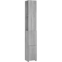 vidaXL Badschrank Grau Sonoma 25x26,5x170 cm Holzwerkstoff