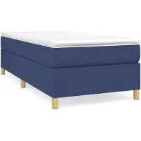 vidaXL Boxspringbettgestell Blau 90x200 cm Stoff