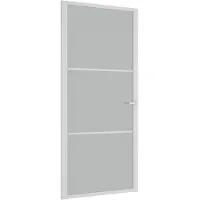 vidaXL Innentür 93x201,5 cm Weiss Mattglas und Aluminium