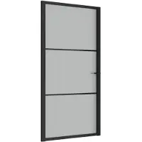 vidaXL Innentür 102,5x201,5 cm Schwarz Mattglas und Aluminium