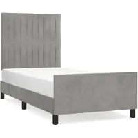 vidaXL Bettgestell ohne Matratze Hellgrau 90x190 cm Samt