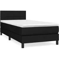 vidaXL Boxspringbett mit Matratze Schwarz 100x200 cm Stoff