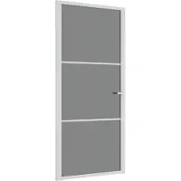 vidaXL Innentür 93x201,5 cm Weiß ESG-Glas und Aluminium