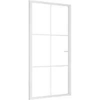 vidaXL Innentür 102,5x201,5 cm Weiß ESG-Glas und Aluminium