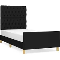 vidaXL Bettgestell ohne Matratze Schwarz 90x190 cm Stoff