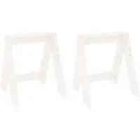 vidaXL Hocker 2 Stk. Weiß 40x40x45 cm Massivholz Kiefer