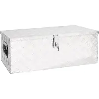 vidaXL Aufbewahrungsbox Silbern 80x39x30 cm Aluminium
