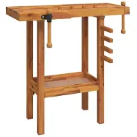 vidaXL Werkbank mit Schraubstöcken 92x48x83 cm Massivholz Akazie
