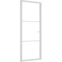 vidaXL Innentür 83x201,5 cm Weiß ESG-Glas und Aluminium