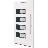 vidaXL Haustür Weiß 100x200 cm Aluminium und PVC