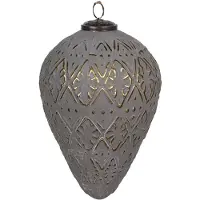 Clayre & Eef Christbaumkugel in Grau/ Gold - (L)26 x Ø 17 - onesize