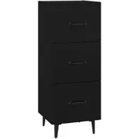 vidaXL Sideboard Schwarz 34,5x34x90 cm Holzwerkstoff
