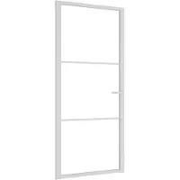 vidaXL Innentür 93x201,5 cm Weiß ESG-Glas und Aluminium