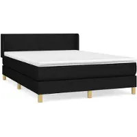 vidaXL Boxspringbett mit Matratze Schwarz 140x200 cm Stoff