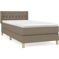 vidaXL Boxspringbett mit Matratze Taupe 90x200 cm Stoff