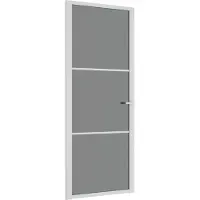 vidaXL Innentür 83x201,5 cm Weiß ESG-Glas und Aluminium