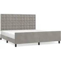 vidaXL Bettgestell mit Kopfteil Hellgrau 180x200 cm Samt