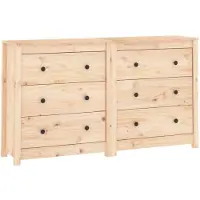 vidaXL Sideboard 140x35x80 cm Massivholz Kiefer
