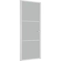vidaXL Innentür 83x201,5 cm Weiß Mattglas und Aluminium