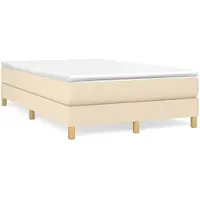 vidaXL Boxspringbettgestell Creme 120x200 cm Stoff
