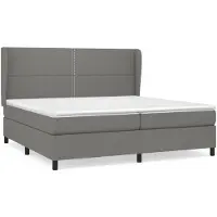vidaXL Boxspringbett mit Matratze Dunkelgrau 200x200 cm Stoff