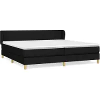 vidaXL Boxspringbett mit Matratze Schwarz 200x200 cm Stoff