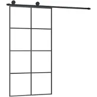vidaXL Schiebetür mit Beschlag 102,5x205 cm ESG-Glas & Aluminium