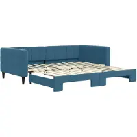 vidaXL Tagesbett Ausziehbar Blau 100x200 cm Samt