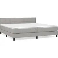 vidaXL Boxspringbett mit Matratze Hellgrau 200x200 cm Stoff