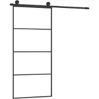 vidaXL Schiebetür mit Beschlag 90x205 cm ESG-Glas & Aluminium