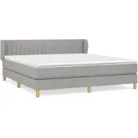 vidaXL Boxspringbett mit Matratze Hellgrau 180x200 cm Stoff