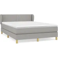 vidaXL Boxspringbett mit Matratze Hellgrau 140x200 cm Stoff