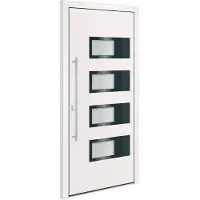 vidaXL Haustür Weiß 100x210 cm Aluminium und PVC